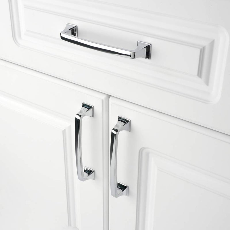 KOOFIZO 10 Pack 5 Inch Polished Chrome Kitchen Cabinet Pulls Chrome Cabinet Handles Chrome Cabinet Hardware for Kitchen Cabinets 1953 Drawer Dresser Cupboard Bedroom Bathroom - Image 3